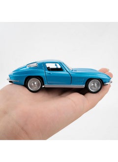 RMZ City RMZ City Diecast Alloy Toy Car, 1/36 Scale 1963 Chevrolet Corvette Model Car, Toy Car with Pullback Function, Decorative Model Toys for Collection, Car Gifts for Boys and Girls (Blue)  - Image 5