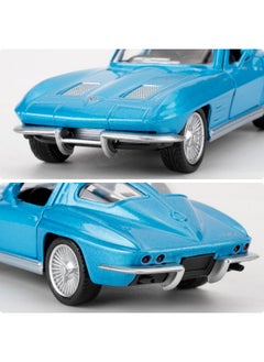 RMZ City RMZ City Diecast Alloy Toy Car, 1/36 Scale 1963 Chevrolet Corvette Model Car, Toy Car with Pullback Function, Decorative Model Toys for Collection, Car Gifts for Boys and Girls (Blue)  - Image 4