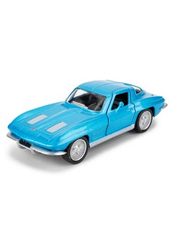 RMZ City RMZ City Diecast Alloy Toy Car, 1/36 Scale 1963 Chevrolet Corvette Model Car, Toy Car with Pullback Function, Decorative Model Toys for Collection, Car Gifts for Boys and Girls (Blue)  - Image 1