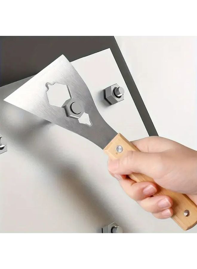 1pc Heavy Duty Multi Function Paint Scraper Removal Tool Ergonomic Handle Serrated Blade - Image 4