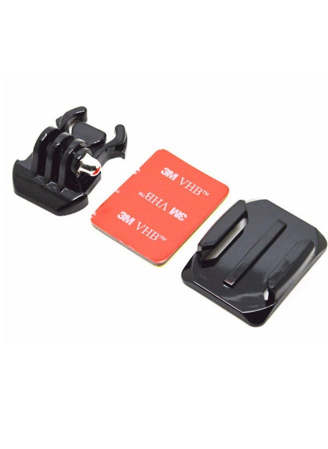 Generic Suitable For GOPRO Sports Camera Flat Cambered Base 3M Glue Suit Flat Cambered Helmet Fixed Base-Color:Curved Base 3-piece Set - Image 1