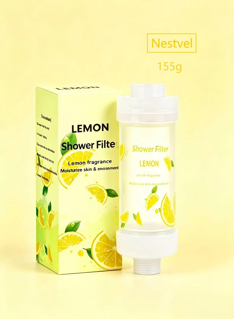Nestvel Gel Shower Filter, Anti-Hair Loss, Prevents Dry Skin, Removes Chlorine, Removes Rust, Relaxing Aromatherapy, Non-Toxic (Lemon Scent), 155g - Image 1