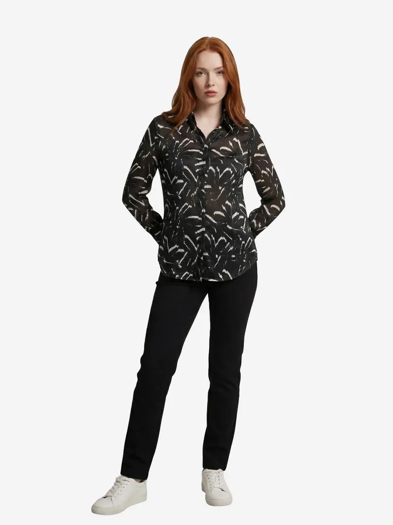 MY FASHION MY FASHION Abstract Print Button-Up Shirt