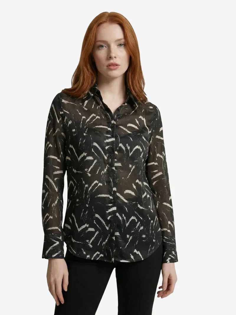 MY FASHION MY FASHION Abstract Print Button-Up Shirt