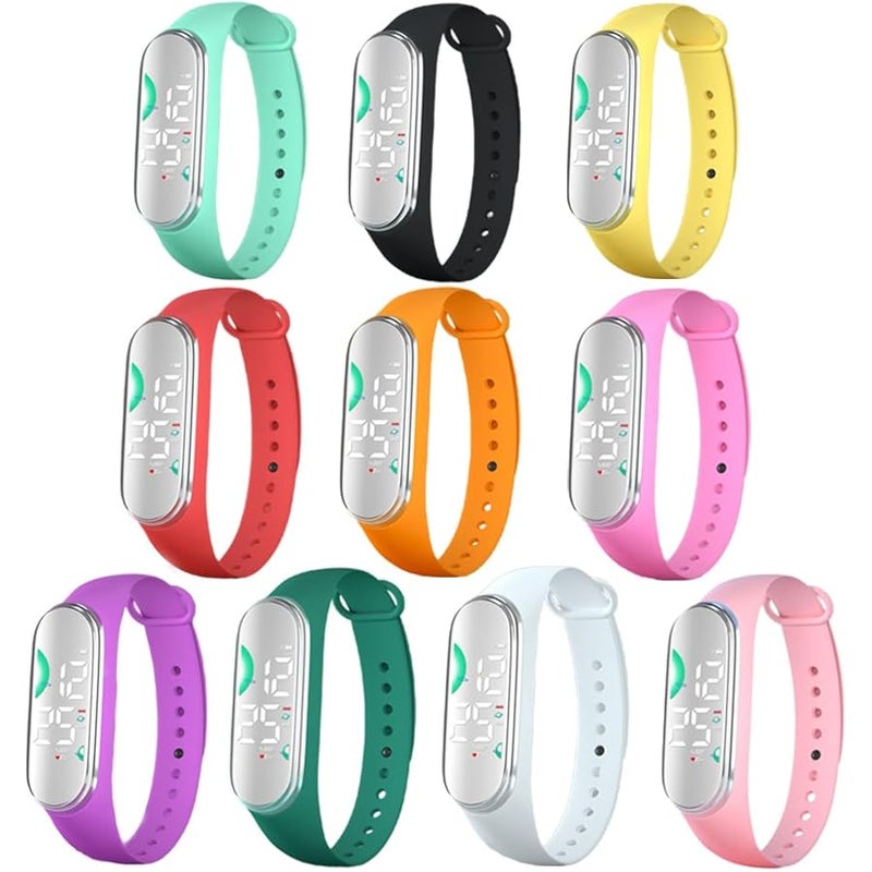 Weicam 10Psc Unisex Wholesale LED Digital Wristwatch Classy Silicone Strap Luminous Sport Watches - Image 1