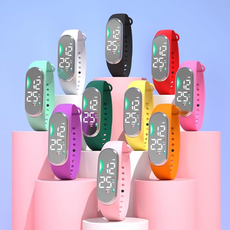 Weicam 10Psc Unisex Wholesale LED Digital Wristwatch Classy Silicone Strap Luminous Sport Watches - Image 2
