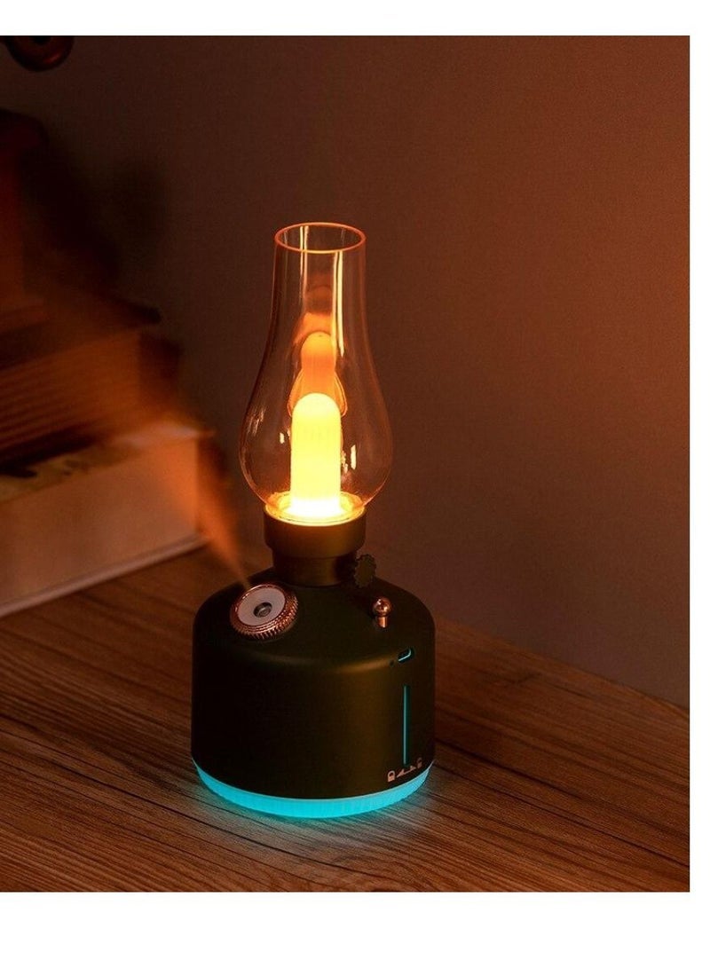 ELTRAZONE Retro Air Humidifier Vintage Lamp Night Light Nano Mist Sprayer Aromatherapy Diffuser USB Rechargeable Portable Air Humidifier 1200mAh Wireless Aromatherapy Diffuser Auto Shut Off Type C 280ML Black - Image 3