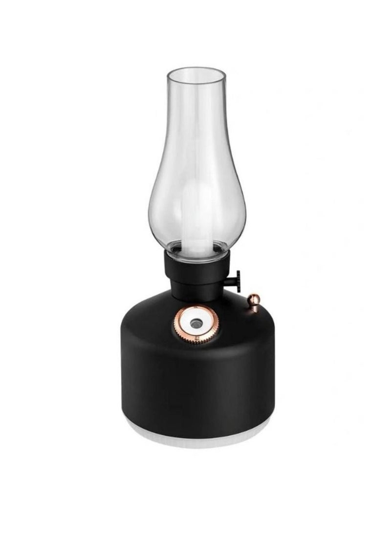 ELTRAZONE Retro Air Humidifier Vintage Lamp Night Light Nano Mist Sprayer Aromatherapy Diffuser USB Rechargeable Portable Air Humidifier 1200mAh Wireless Aromatherapy Diffuser Auto Shut Off Type C 280ML Black - Image 1