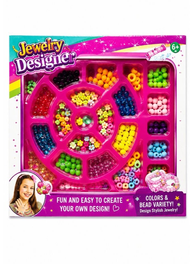 DAT Jewelry Designer DIY Bead Set with Rotating Wheel - Beading Kit 500+ Colorful Beads for Kids - Image 2