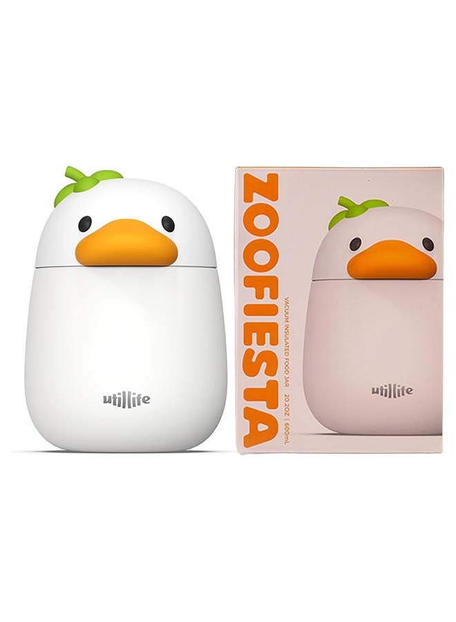 Utilife Zoofiesta Kids Insulated Food Jar - Duck - Vacuum Thermos for Hot & Cold Meals - Image 1