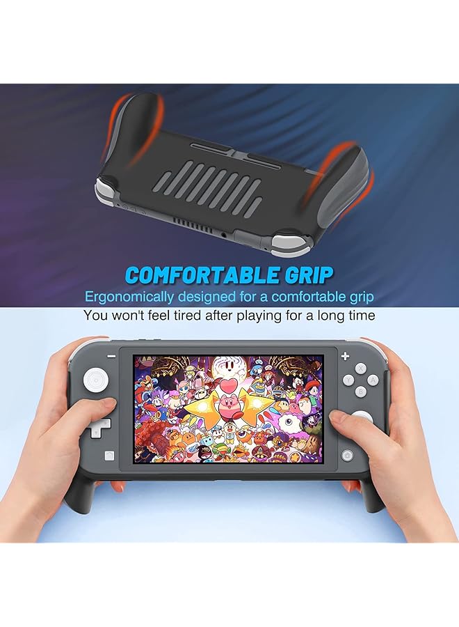 KASTWAVE Hand Grip Compatible With Nintendo Switch Lite Ergonomic Comfort Handheld Protective Case Portable Cover Accessories For Nintendo Switch Lite With 2 Glass Screen Protectors And Thumb Caps  - Image 2