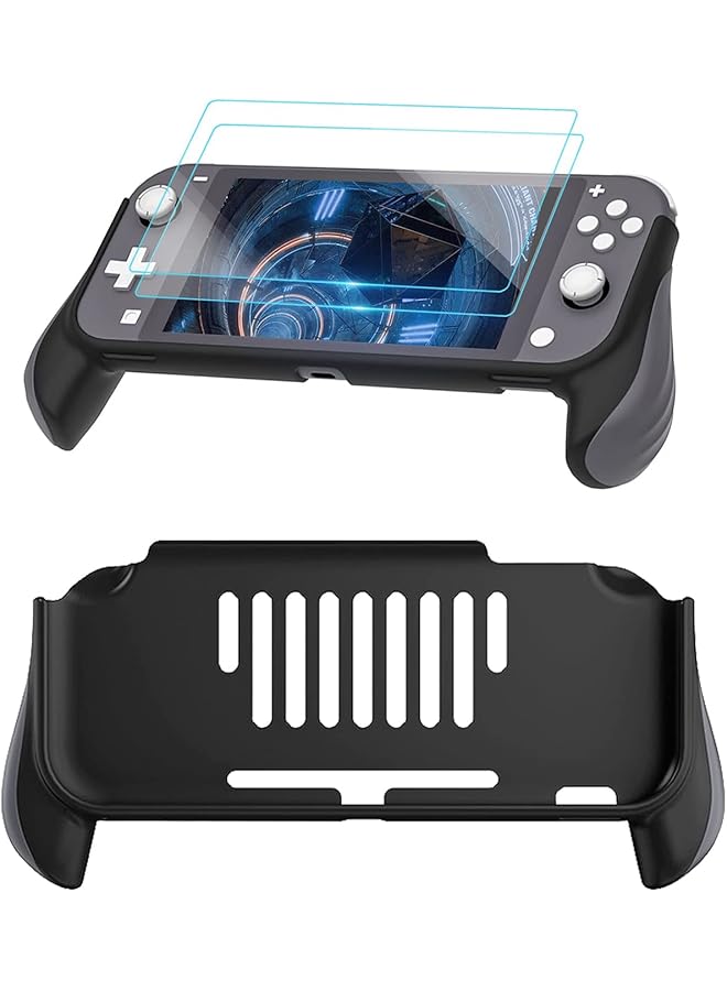 KASTWAVE Hand Grip Compatible With Nintendo Switch Lite Ergonomic Comfort Handheld Protective Case Portable Cover Accessories For Nintendo Switch Lite With 2 Glass Screen Protectors And Thumb Caps  - Image 1