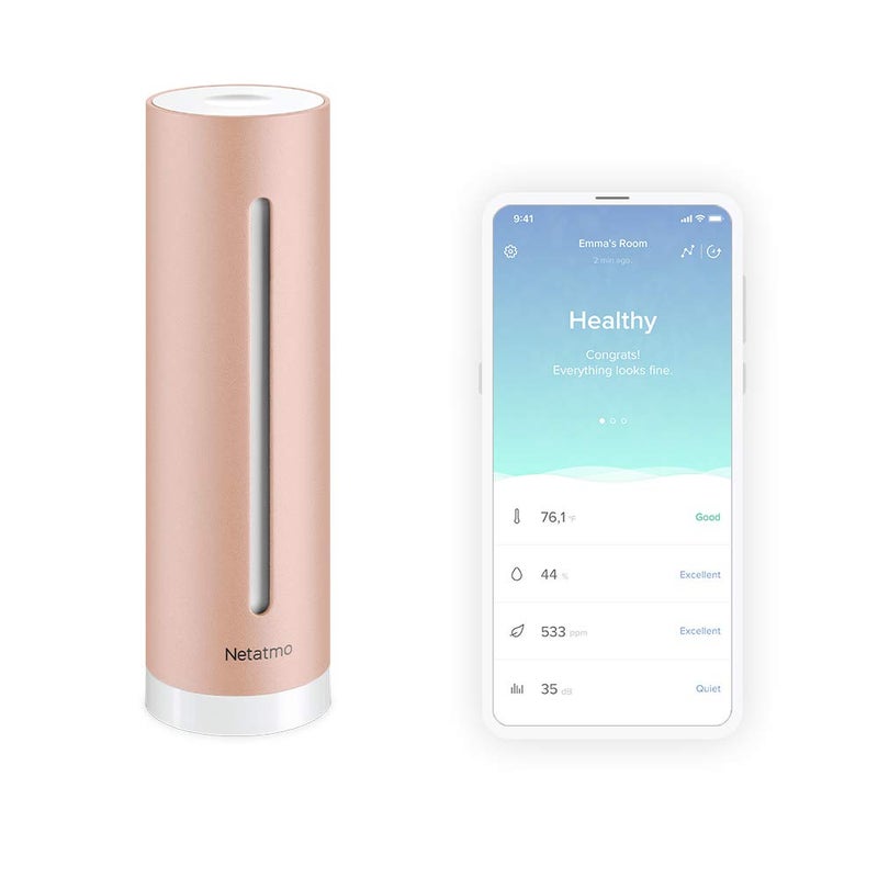 NETATMO Smart Indoor Air Quality Monitor by Netatmo Temperature Humidity Noise and CO2 Sensor NHCUS 