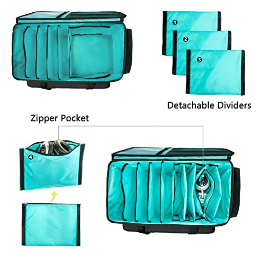 MYBAGZING Dj Cable Bag-24 Large Dj Cable File Bag-Dj Cabel Organizer Case-Travel Gig Bag-DJ Gear Bag for Dj Accessories-Dj Equipment Case with Padded Bottom and Divdiers - Image 2