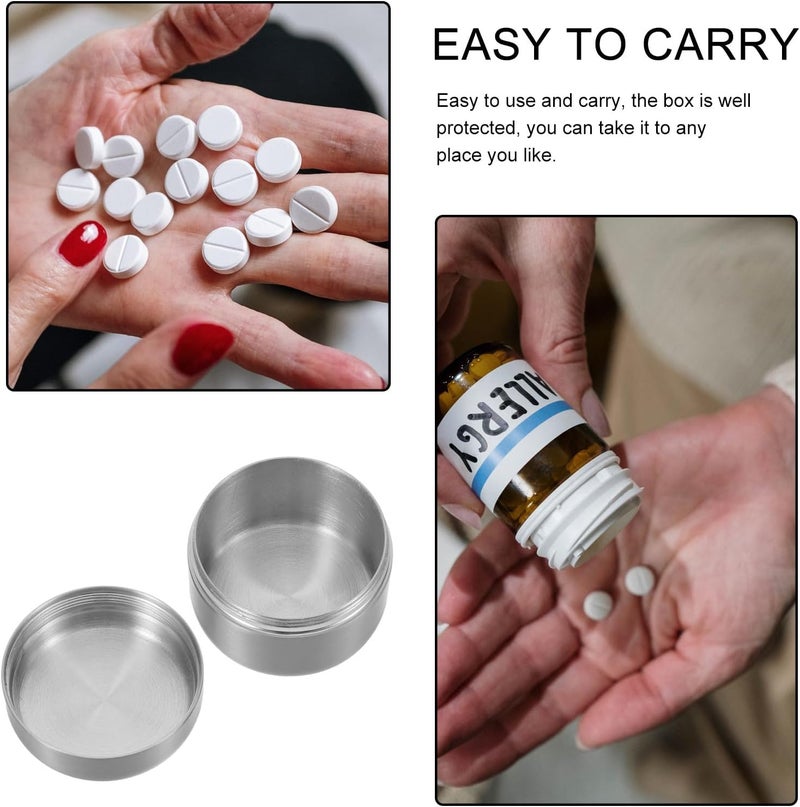 Waterproof Stainless Steel Pill Organizer Medium Compact Metal Medicine Storage Box Portable Pocket Pill Case for Travel and Daily Medicine Management - Image 3