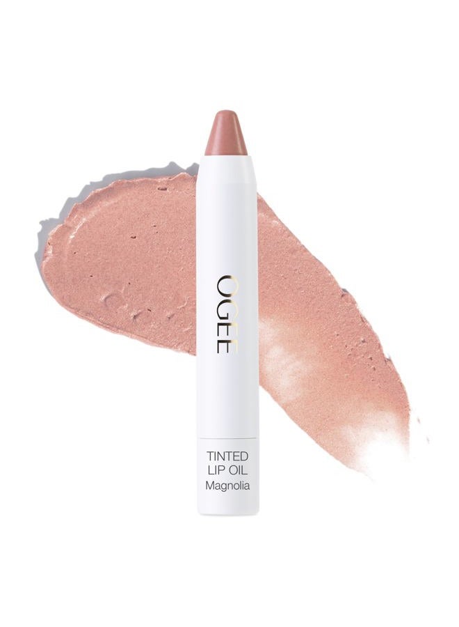 OGEE Tinted Sculpted Lip Oil - Lip Stain Made with 100% Organic Coconut Oil, Jojoba Oil, and Vitamin E - Best as Lip Balm, Lip Color or Lip Treatment - MAGNOLIA - Image 1