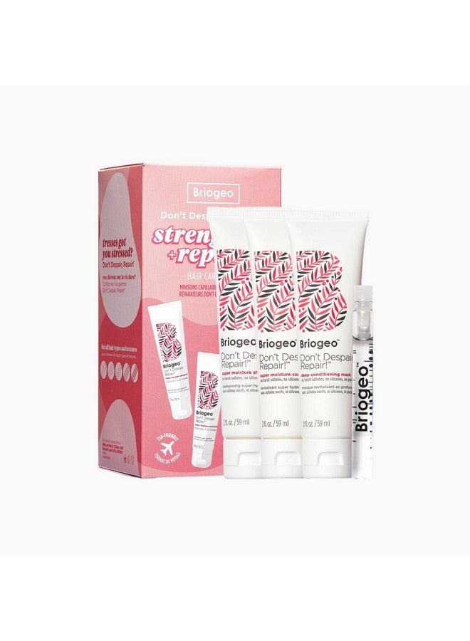 بريوجيو لا تيأس، إصلاح وتقوية + إصلاح مجموعة العناية بالشعر الصغيرة، إصلاح الشعر الجاف التالف أو المعالج بالألوان، مجموعة سفر نباتية خالية من الفالات والبارابين - Image 1