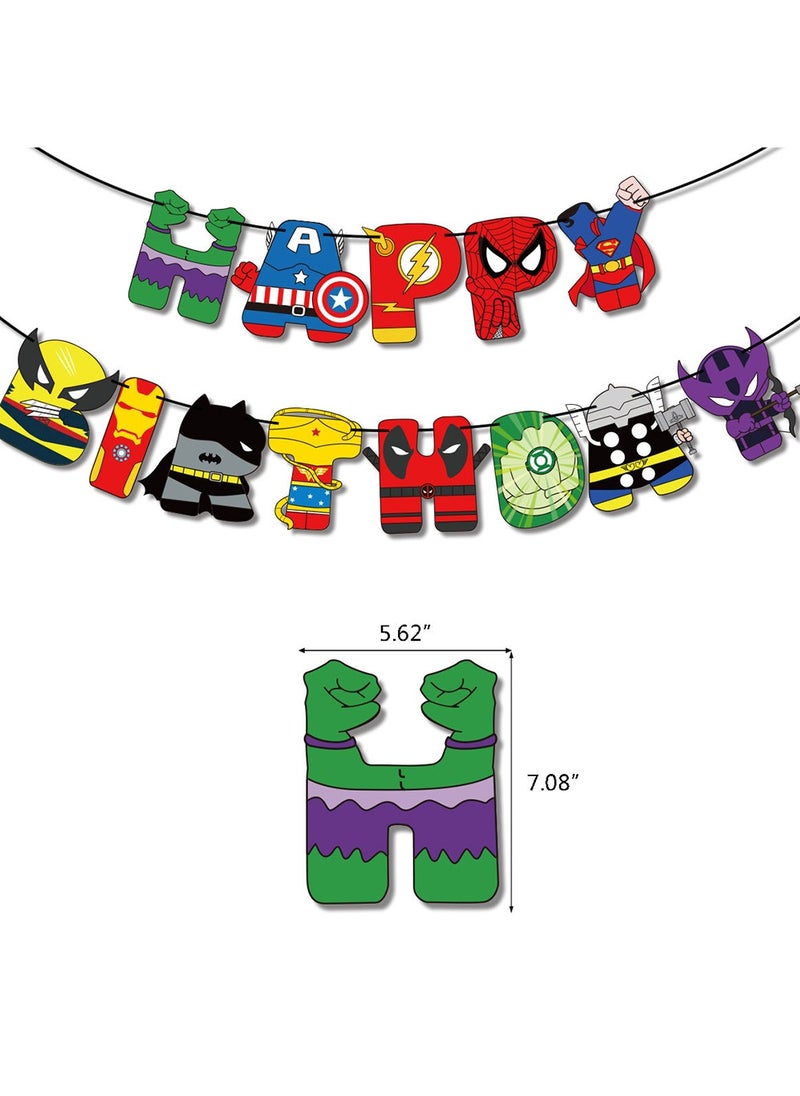 Superhero Birthday Party Decoration,Spider Man Superhero League Birthday Party Supplies,Marvel Birthday Banner,Superhero Balloons,Spiderman Cake Decoration Set  - Image 3