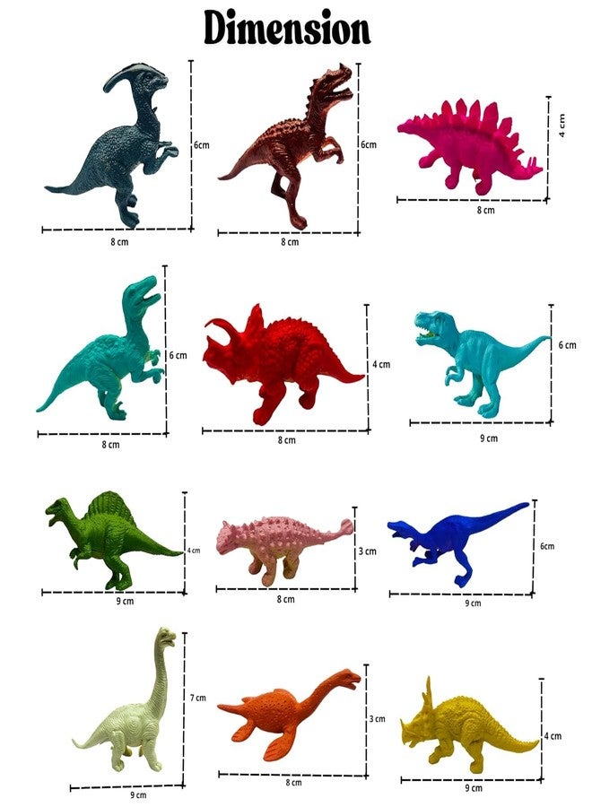 G.FIDEL Dinosaur Kingdom 12 Piece Mini Jurassic Dinosaurs Toys Set, Medium Size Assorted Animal Figures for Kids, Non-Toxic - Image 4