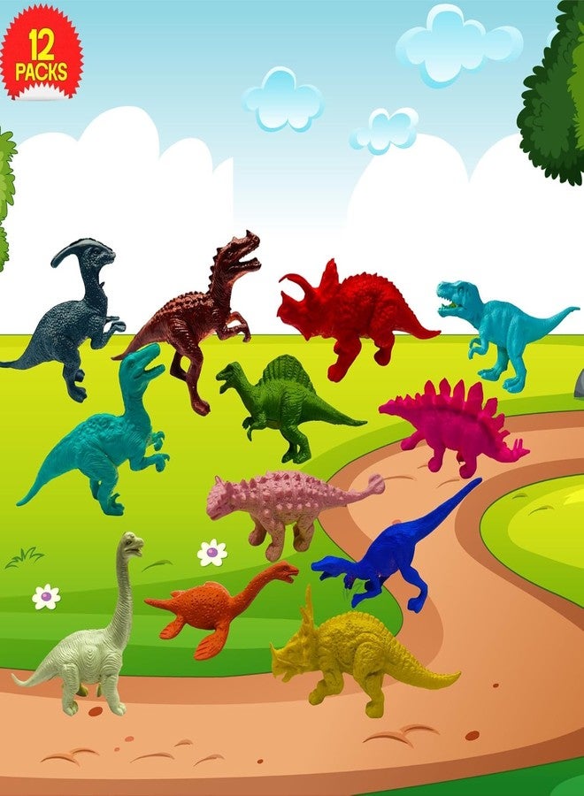 G.FIDEL Dinosaur Kingdom 12 Piece Mini Jurassic Dinosaurs Toys Set, Medium Size Assorted Animal Figures for Kids, Non-Toxic - Image 2