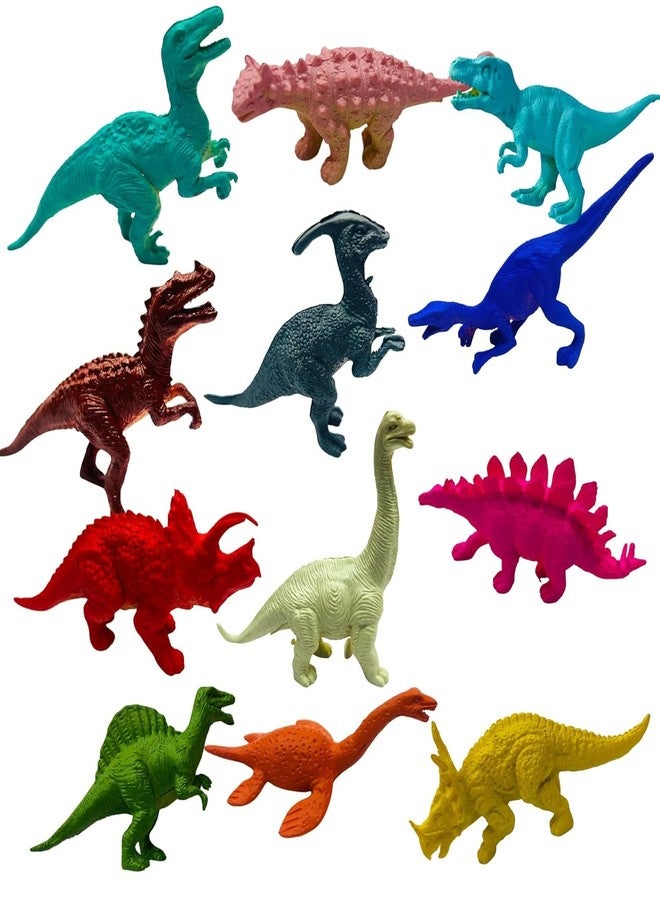 G.FIDEL Dinosaur Kingdom 12 Piece Mini Jurassic Dinosaurs Toys Set, Medium Size Assorted Animal Figures for Kids, Non-Toxic - Image 1