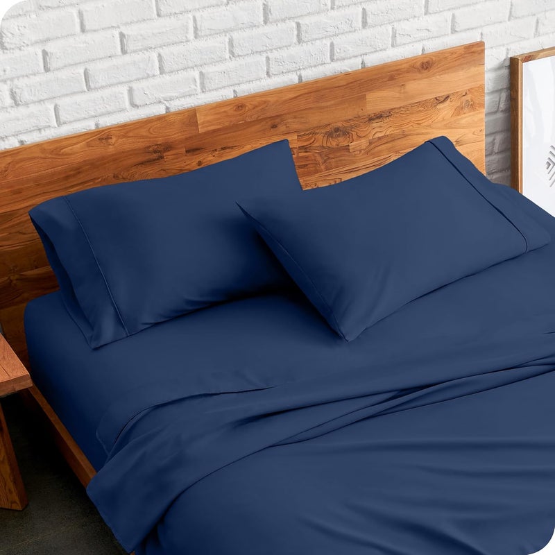 Bare Home Microfiber Pillow Cases - Standard/Queen Size Set of 2 - Cooling Pillowcases - Double Brushed - Dark Blue Pillowcases 2 Pack - Easy Care (Standard Pillowcase Set of 2, Dark Blue) - Image 2