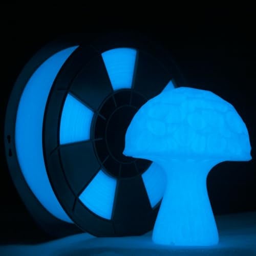ZIRO Glow in The Dark Filament, PLA Filament 1.75mm, Luminous 3D Printer Material, Strong Glow Effect 1KG(2.2lbs) Spool, Dimensional Accuracy +/- 0.03mm, fit Most FDM 3D Printers, Blue - Image 1