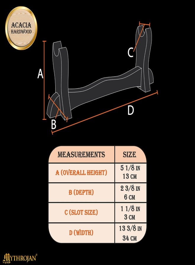 ميثروجان حامل سيوف من العصور الوسطى من ميثروجان، رف عرض أفقي من الخشب الصلب لسيوف الكاتانا والساموراي والمصارعين والصليبيين، حامل أنيق للطاولة، من طبقة واحدة - Image 2