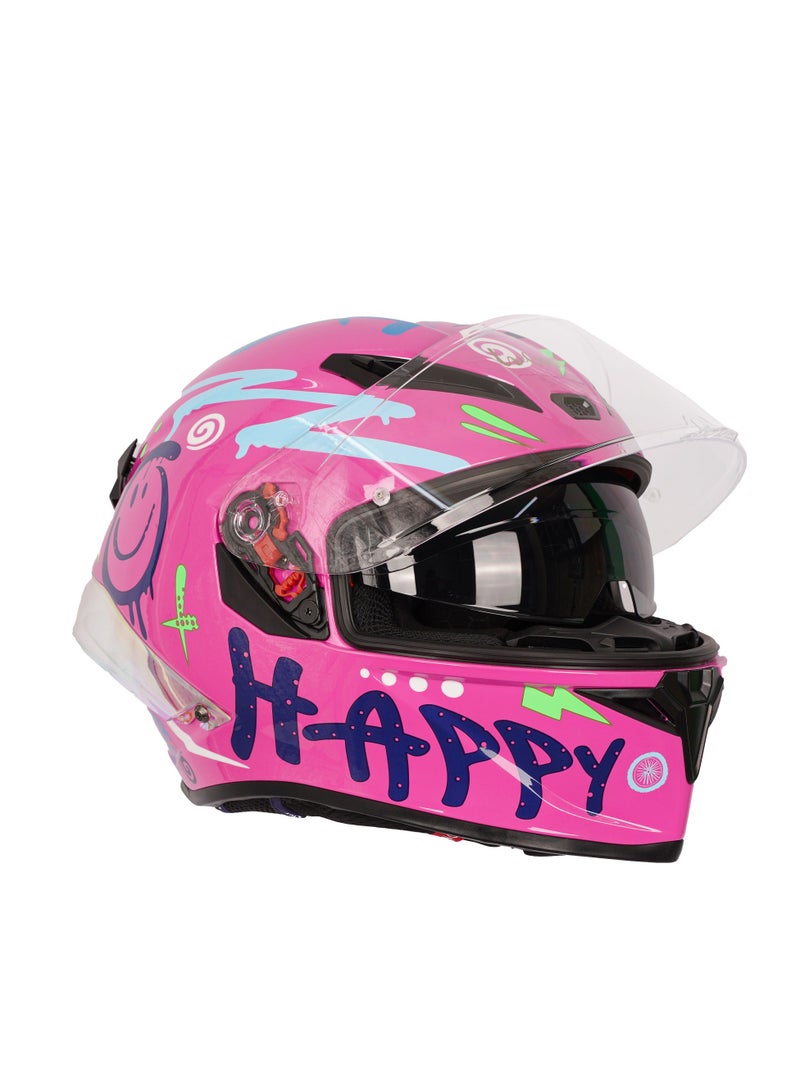Generic Full Face Motorcycle Helmet Pink  - Image 1