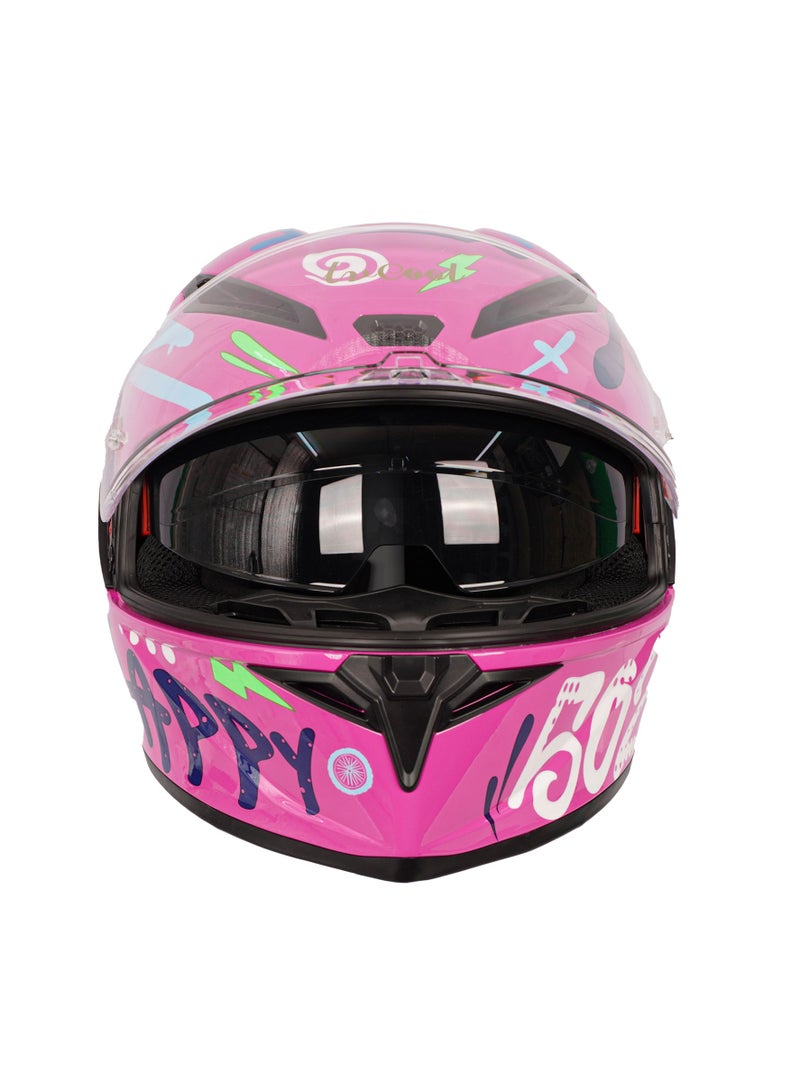 Generic Full Face Motorcycle Helmet Pink  - Image 3