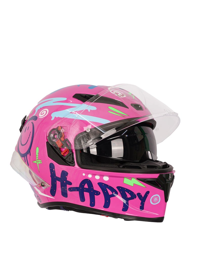 Generic Full Face Motorcycle Helmet Pink  - Image 5