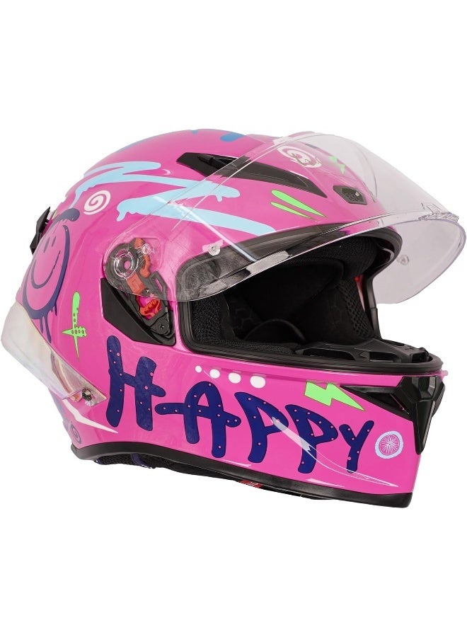 Pink Full Face Motorcycle Helmet - Image 3