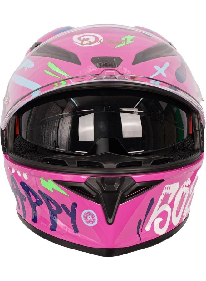 Pink Full Face Motorcycle Helmet - Image 4