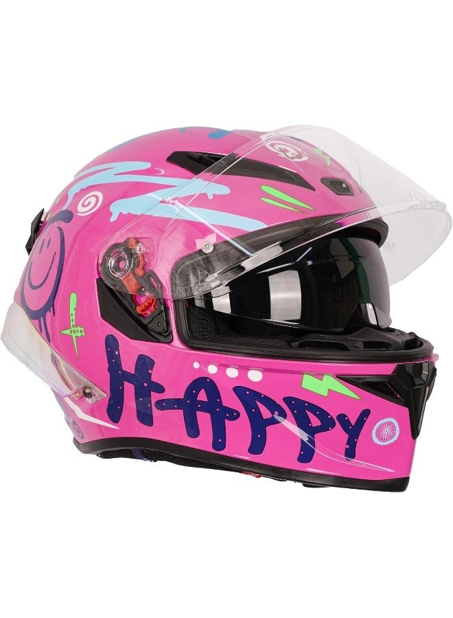 Pink Full Face Motorcycle Helmet - Image 1