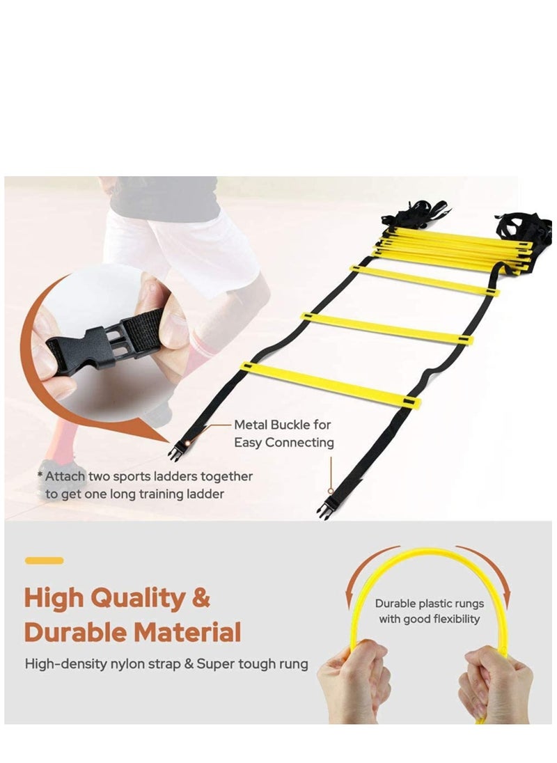 KASTWAVE Agility Ladder, Footwork Speed Training Drill Ladder, Agility Training Speed 8 Rung 13ft for Soccer, Football, Sports Training, Speed Agility Flexibility Ladder with Carrying Bag  - Image 4