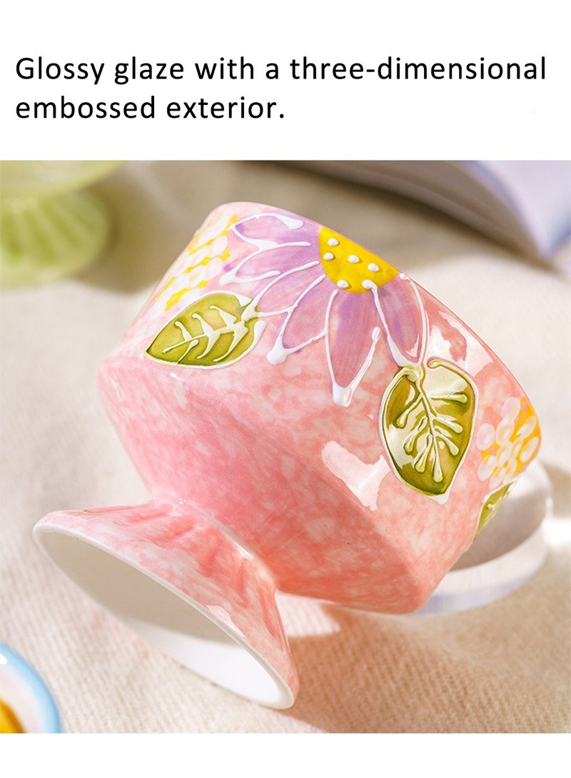 Dessert Cup, Footed Ceramic Ice Cream Cup for Cake, Pudding, Fruit, Oven, Dishwasher and Microwave Safe, 360ml (Lemon Yellow)  - Image 2
