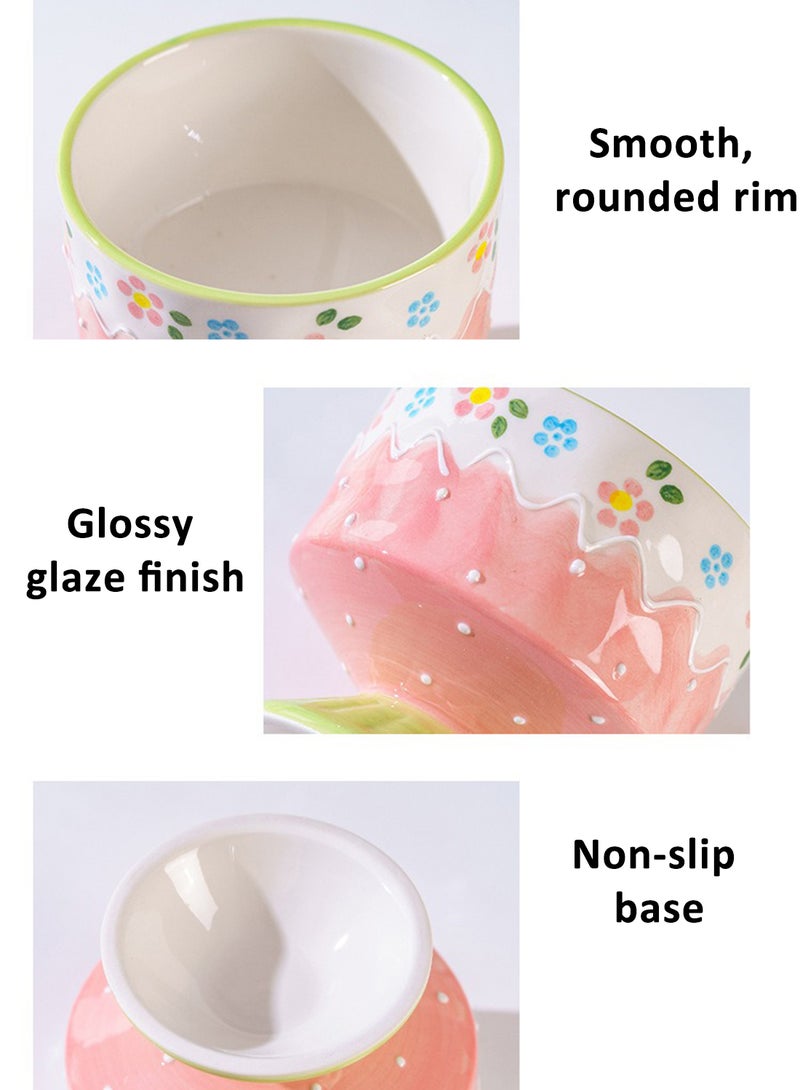 Dessert Cup, Footed Ceramic Ice Cream Cup for Cake, Pudding, Fruit, Oven, Dishwasher and Microwave Safe, 360ml (Lemon Yellow)  - Image 4