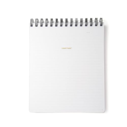 RUSSELL+HAZEL Spiral Memo Notebook, Writing Notebook for Office for Students, 7.5” x 9” x 0.50", 196 Lined Narrow Ruled Pages, White Paper Notepad with Top-Spiral (44314) - Image 1
