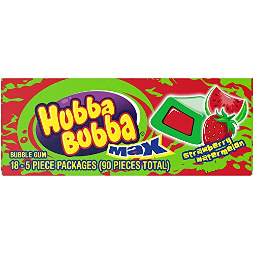 Hubba Bubba 18 Pack HUBBA BUBBA Max Bubble Gum Strawberry Watermelon Flavored Chewing Gum 5 Piece - Image 5