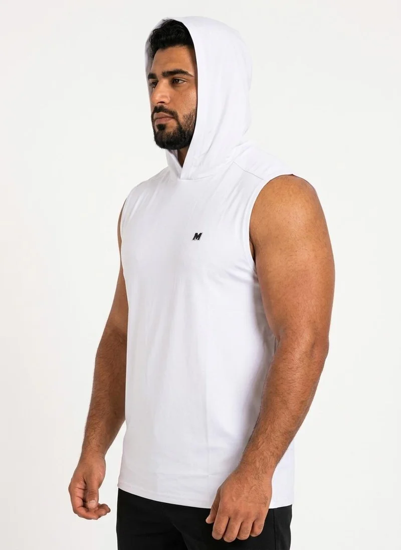 Moveletix White Men's Training Hooded Tank Top White for Men | Best Price UAE