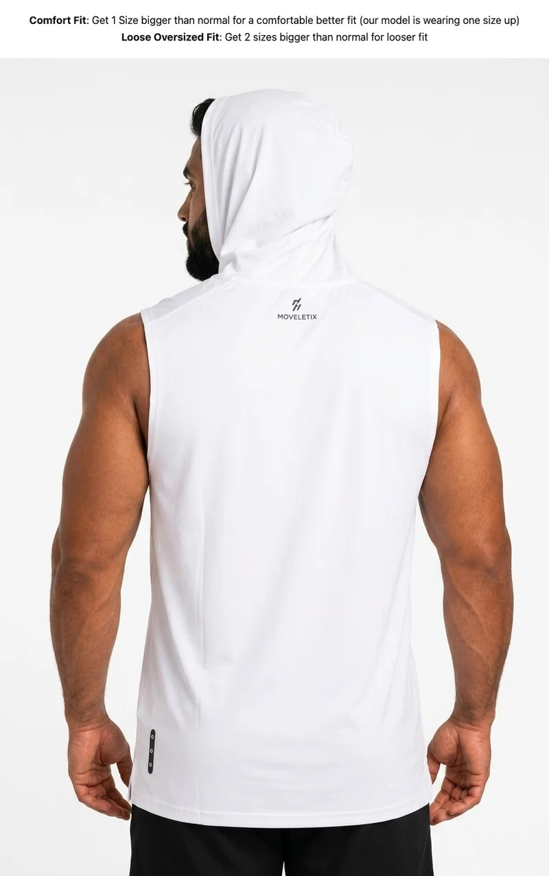 Moveletix Men's Training Hooded Tank Top White