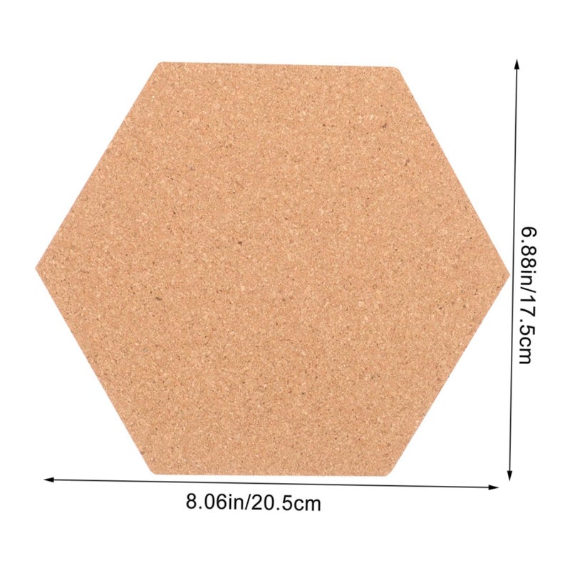 Self Adhesive Hexagonal Cork Board Tiles Set of 7 with 56 Pins Small Bulletin Message Board for Wall Home Office Classroom - Image 3