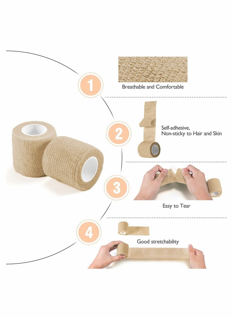 Y&D 12 Pack Self Adhesive Bandage Adherent Cohesive Wrap Bandages 2 Inches X 5 Yards All Sports wrap Tape Breathable Wound  - Image 4