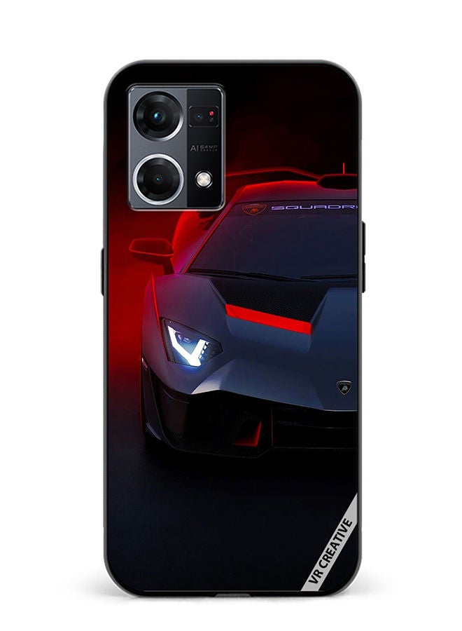VR CREATIVE Protective Case Cover For Oppo Reno8 4G Lamborghini Sc18 Design Multicolour - Image 1