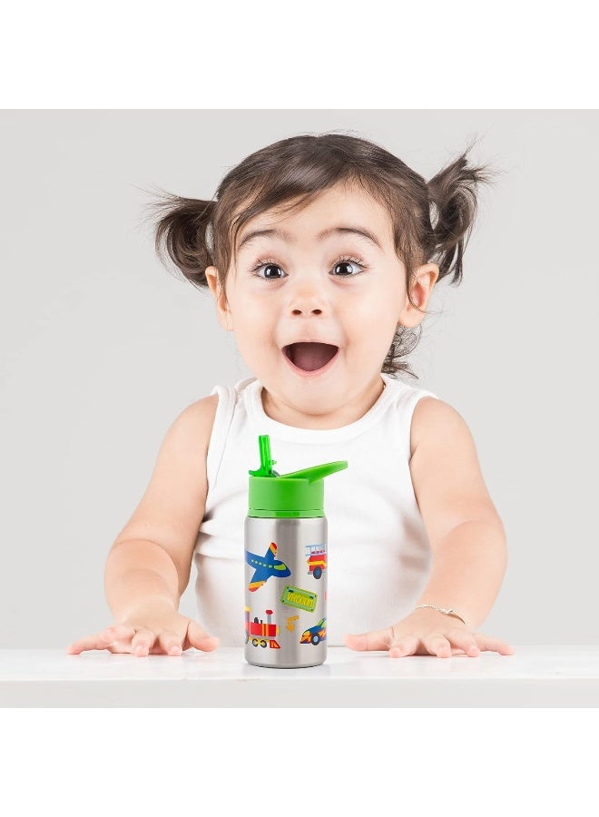 Stephen Joseph Flip Top Stainless Steel Water Bottle - Image 5