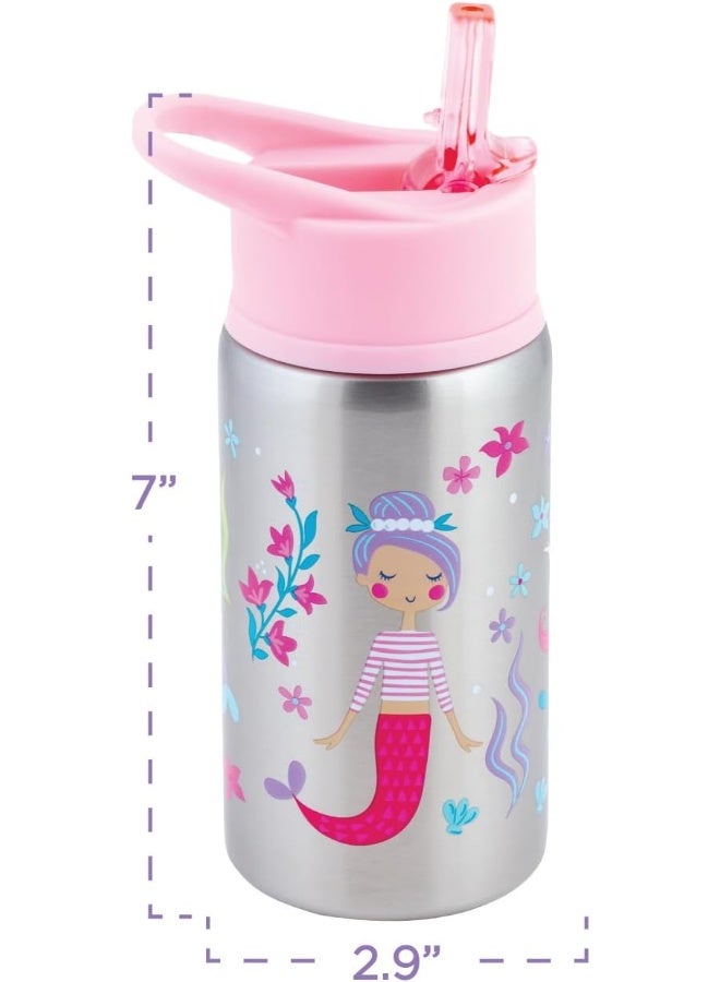 Stephen Joseph Flip Top Stainless Steel Water Bottle - Image 3