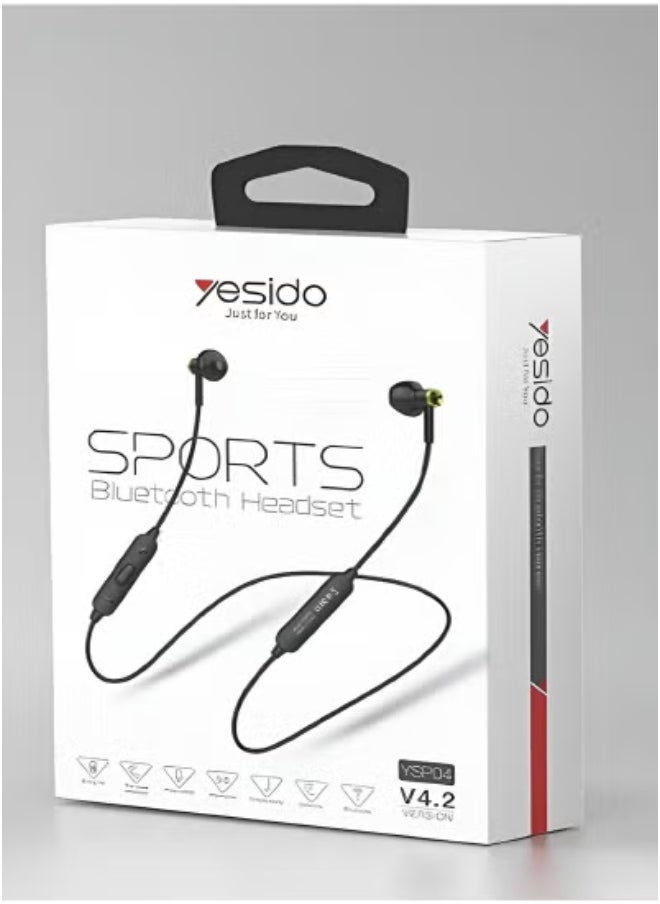 Yesido 🎧 Sports Bluetooth Wireless Earphones – Black | True Wireless Stereo (TWS) Earbuds with Active Noise Reduction | Secure Fit for Running, Gym & Workout | Sweatproof, Lightweight Design | Long Battery Life & Charging Case | HD Stereo Sound & Hands-Free Calling  - Image 1