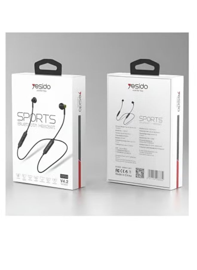 Yesido 🎧 Sports Bluetooth Wireless Earphones – Black | True Wireless Stereo (TWS) Earbuds with Active Noise Reduction | Secure Fit for Running, Gym & Workout | Sweatproof, Lightweight Design | Long Battery Life & Charging Case | HD Stereo Sound & Hands-Free Calling  - Image 4