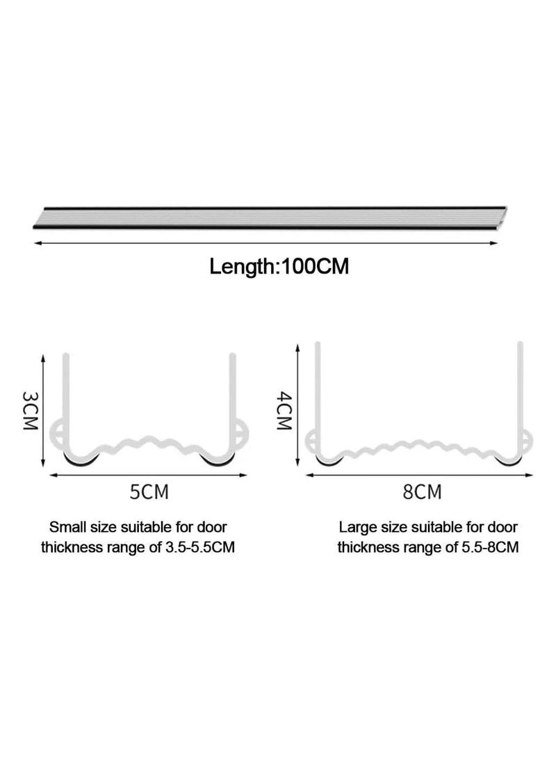 YQbest - Weather Stripping Door Seal, Door Bottom Flexible Wind Noise Reduction Stopper, Under Door Sealing Strips, Adjustable Adhesive Soundproof Weather Proof Draught Excluder (Grey) - Image 1
