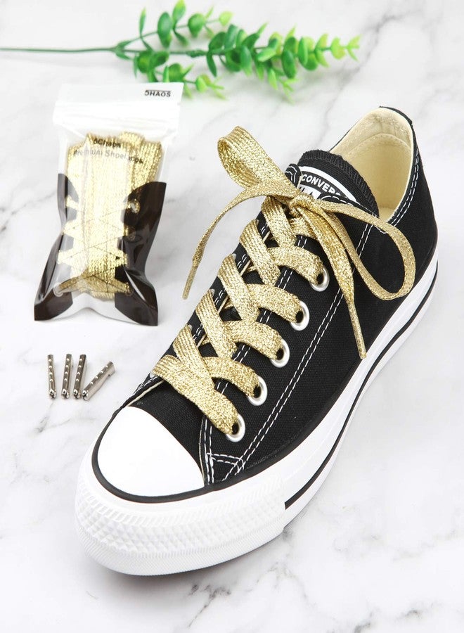 5Chaos Vibrant Shoelaces for Fun, Cool Design with Metal Aglets 1 Pair, Metallic Gold, 39" (100CM) - Image 2